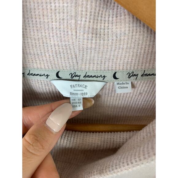 FatFace Women's Waffle Knit Funnel Neck Pullover Sweater Long Sleeve Size 8 - Picture 4 of 7
